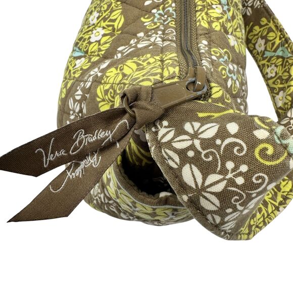 Vera Bradley Retired Cotton Green and Brown Birds Sittin in a Tree Handbag - Picture 3 of 7